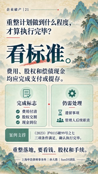 重整执行完毕普法海报
