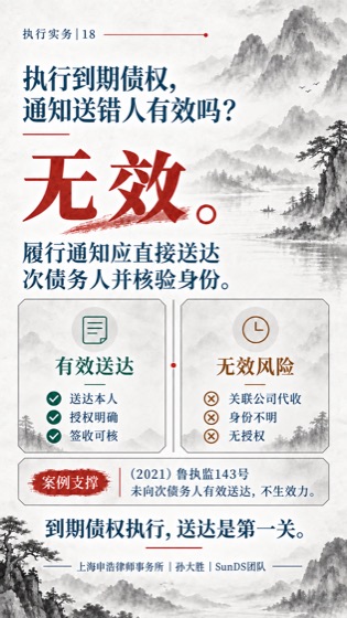 到期债权送达普法海报