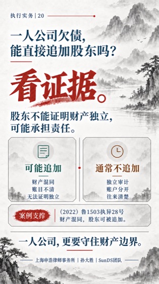 一人公司股东普法海报