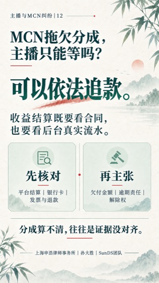 拖欠分成普法海报
