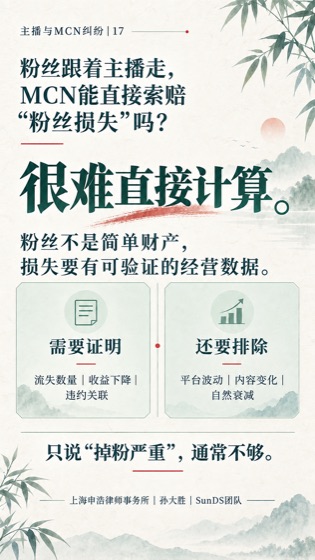 粉丝流失损失普法海报