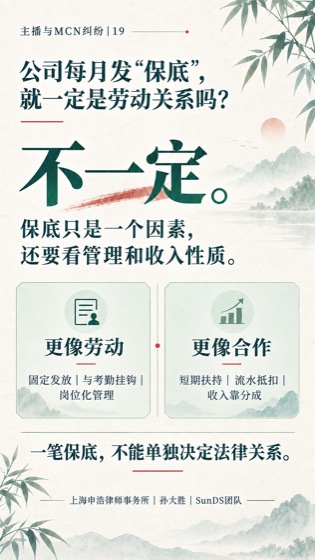 保底与劳动关系普法海报